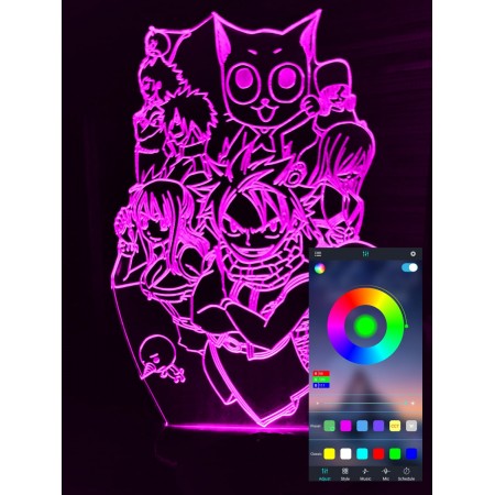 Акриловий світильник-нічник керування з телефона Фейрі Тейл (Fairy Tail) tty-n000869